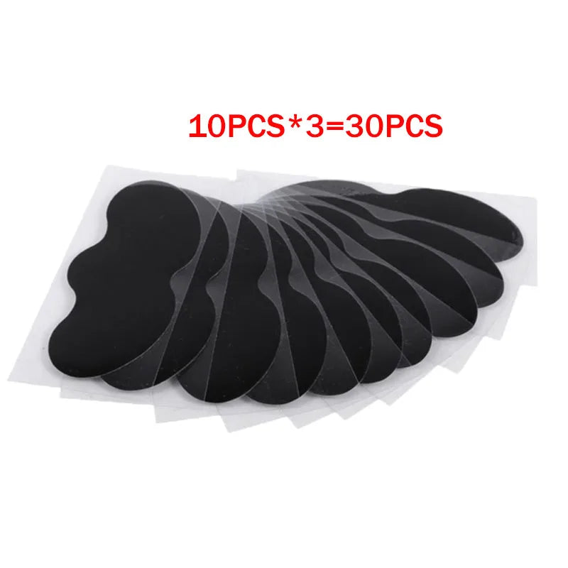 Pack of black adhesive patches with a white background and red text indicating quantity.