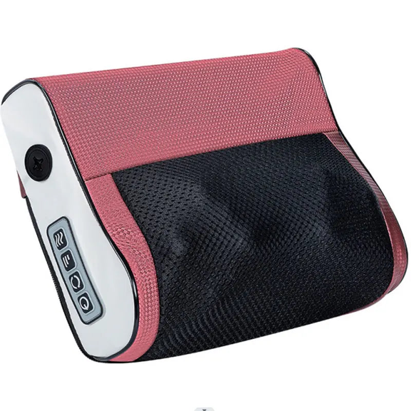 Black and pink massage pillow on a white background