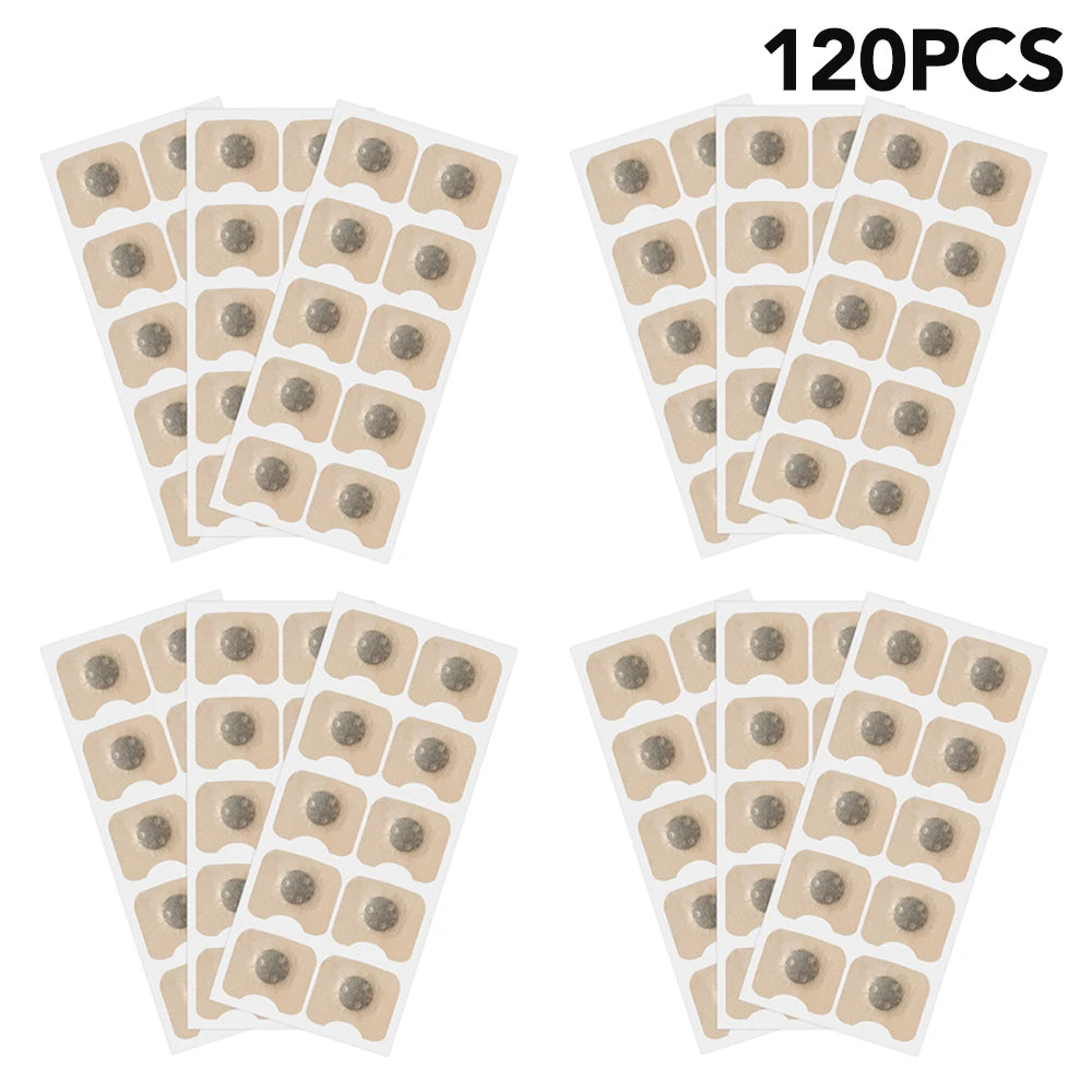 Four packs of 30 adhesive patches each, totaling 120 patches, on a white background.