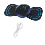 Digital weight scale with two black platforms and a power cable on a white background
