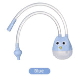 Blue children's straw with owl design on a white background