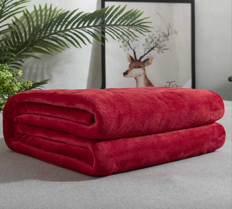 EmberEase Solid Color Flannel Blanket 