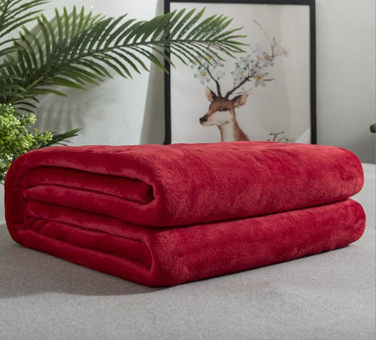 EmberEase Solid Color Flannel Blanket 