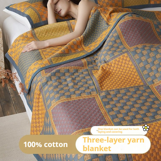 MoonGlow Cotton Three-Layer Blanket 