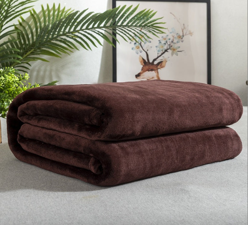 EmberEase Solid Color Flannel Blanket 