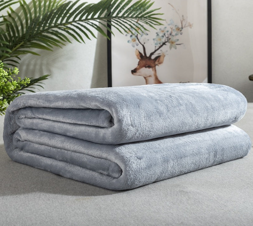 EmberEase Solid Color Flannel Blanket 