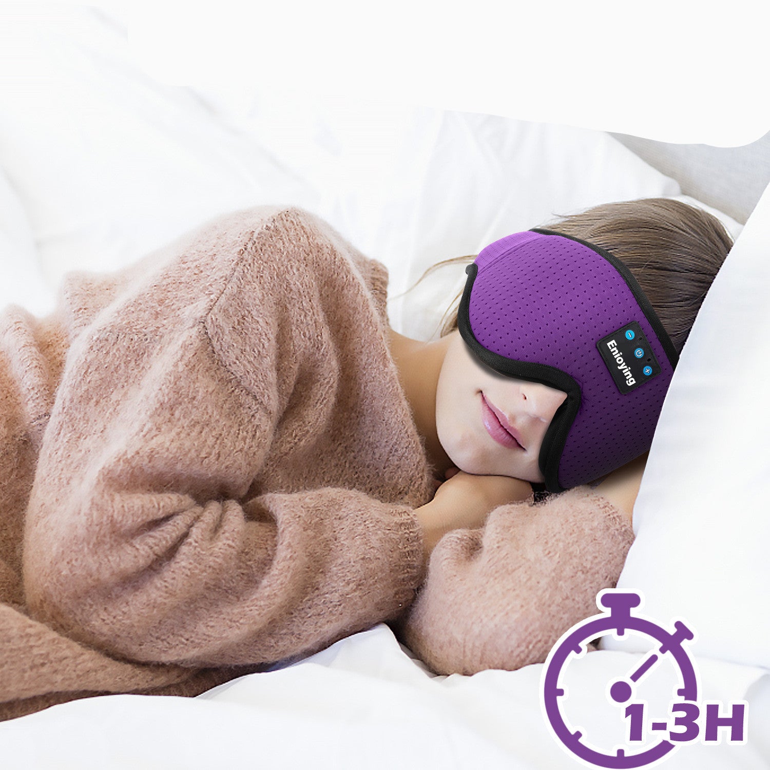 Sculptzx 3D Wireless Bluetooth 5.2 Music Eye Mask Light Blocking Sleep Aid for Better Sleep & Relaxation
