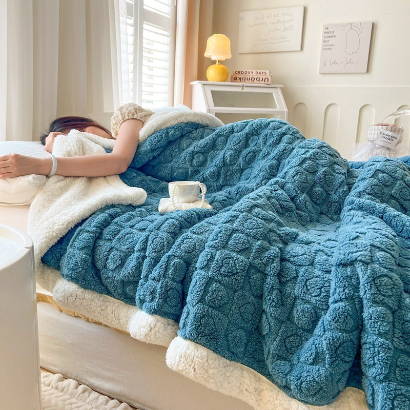 SnoozeHaven Double-Layer Berber Fleece Blanket