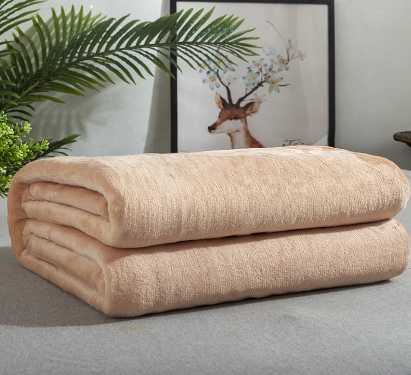 EmberEase Solid Color Flannel Blanket 