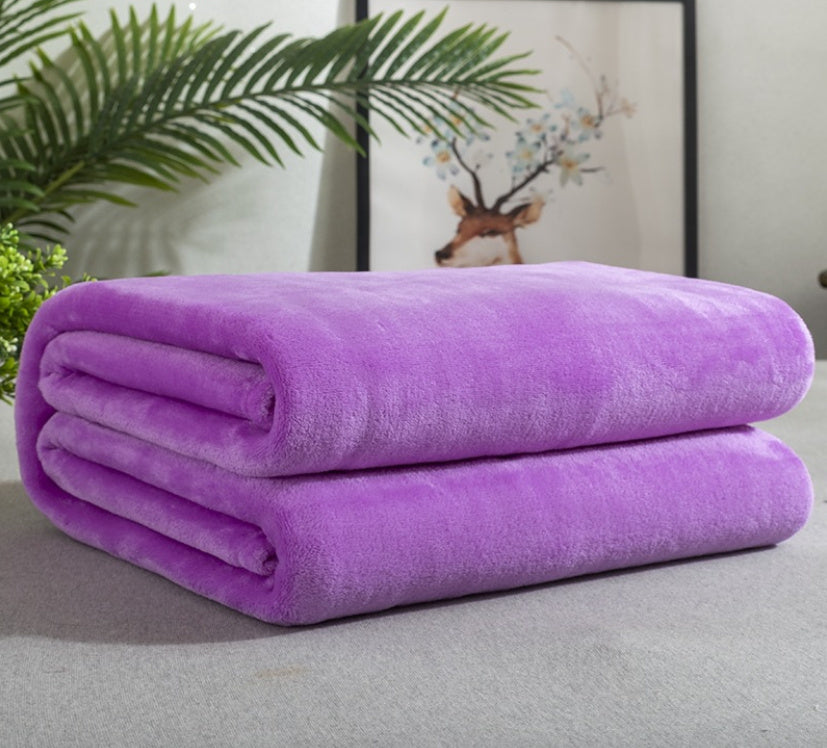 EmberEase Solid Color Flannel Blanket 
